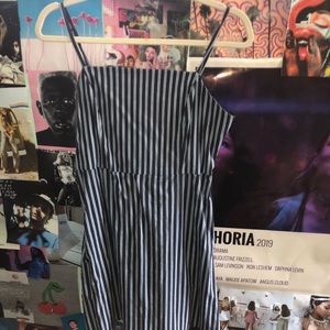 Navy Urban Outfitters striped A line dress